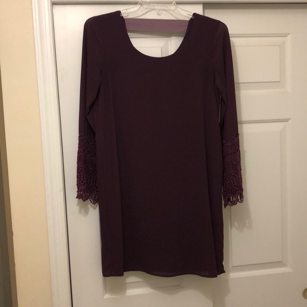 Purple Long Sleeved Dress